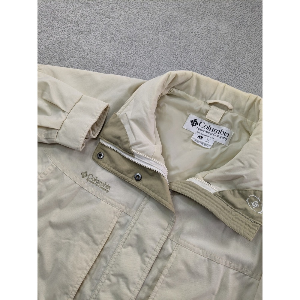 Columbia Sportswear Women Cream Tan Full Zip Outdoor Jacket WL7130 Small